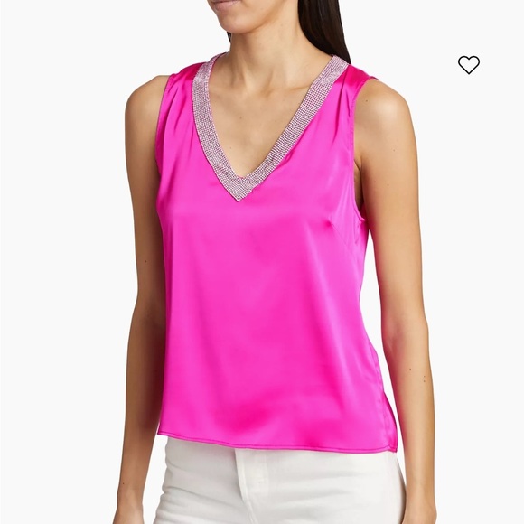 NWT Generation Love Candice Satin & Crystal Top Hot Pink XS - Picture 3 of 8